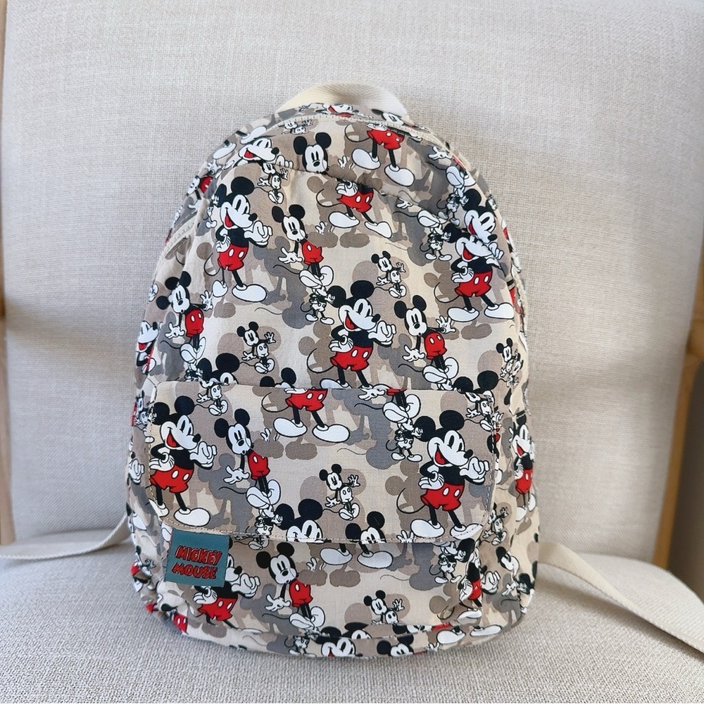 Zara Disney Mickey Mouse Kids Backpack - Beige and Red